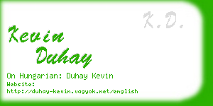 kevin duhay business card